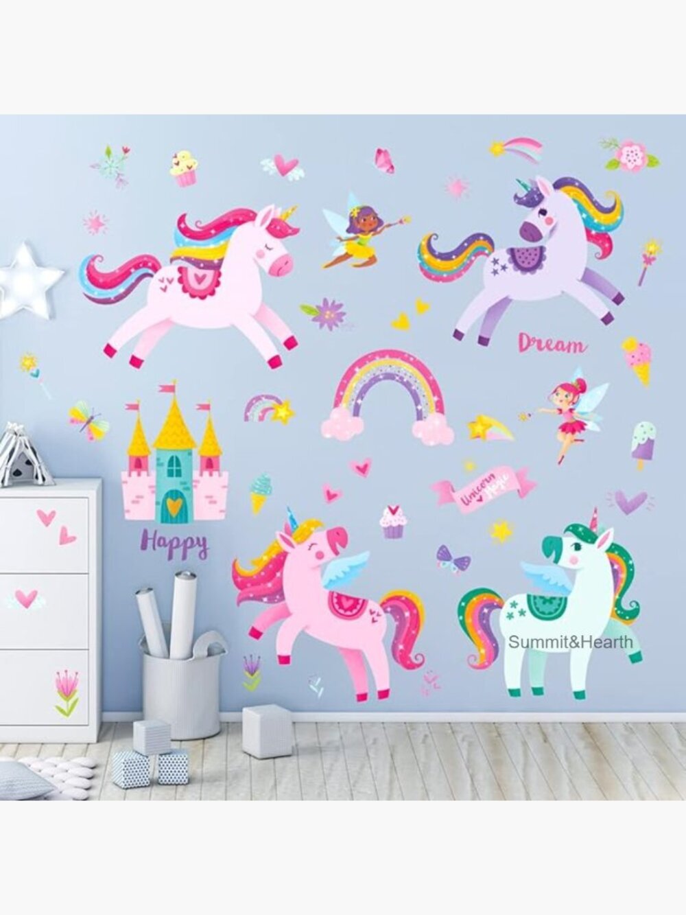 Removable Vinyl Wall Decals for Kids Room Decor, 9 Sheets